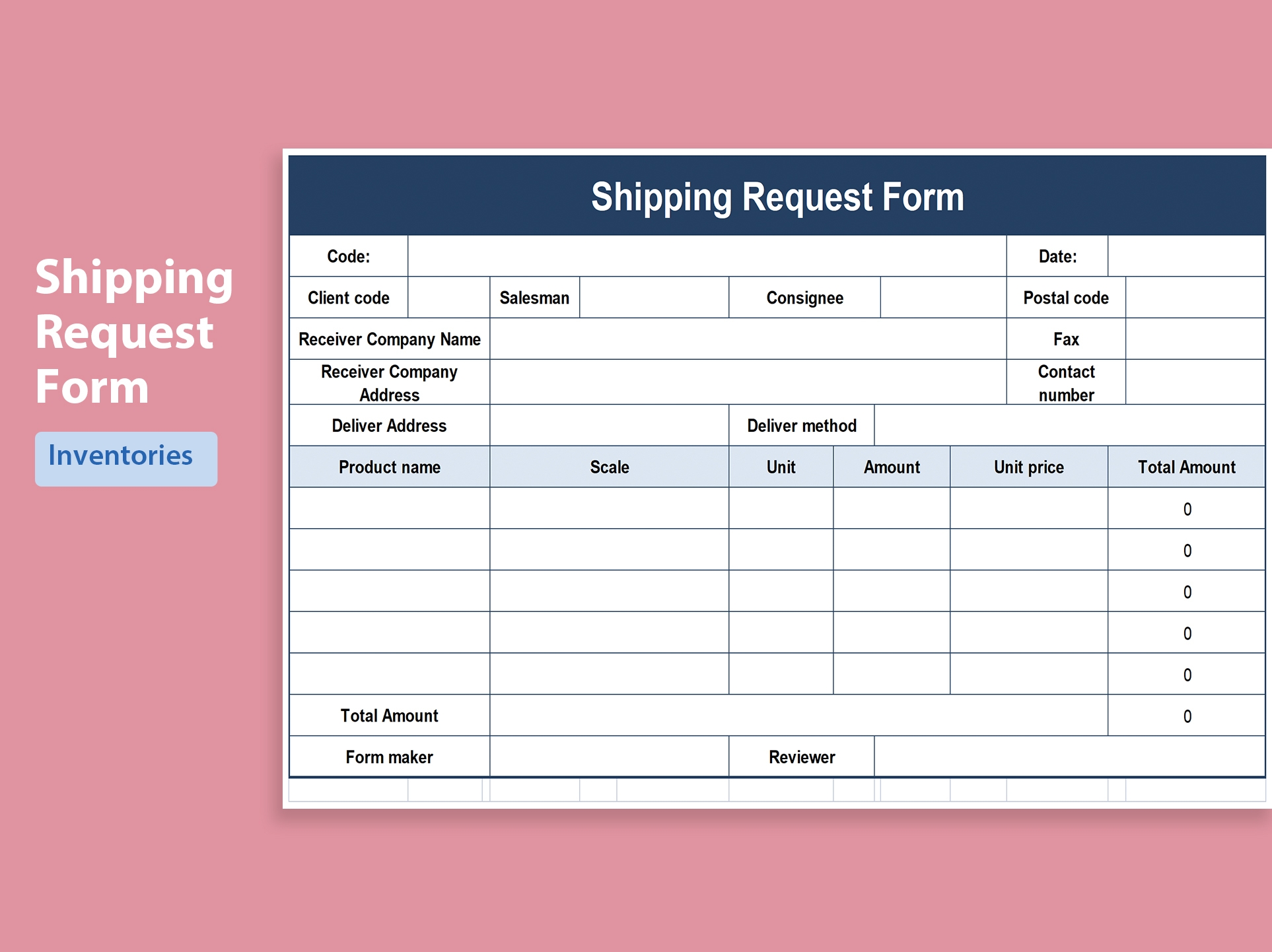 EXCEL Of Shipping Request Form xls WPS Free Templates