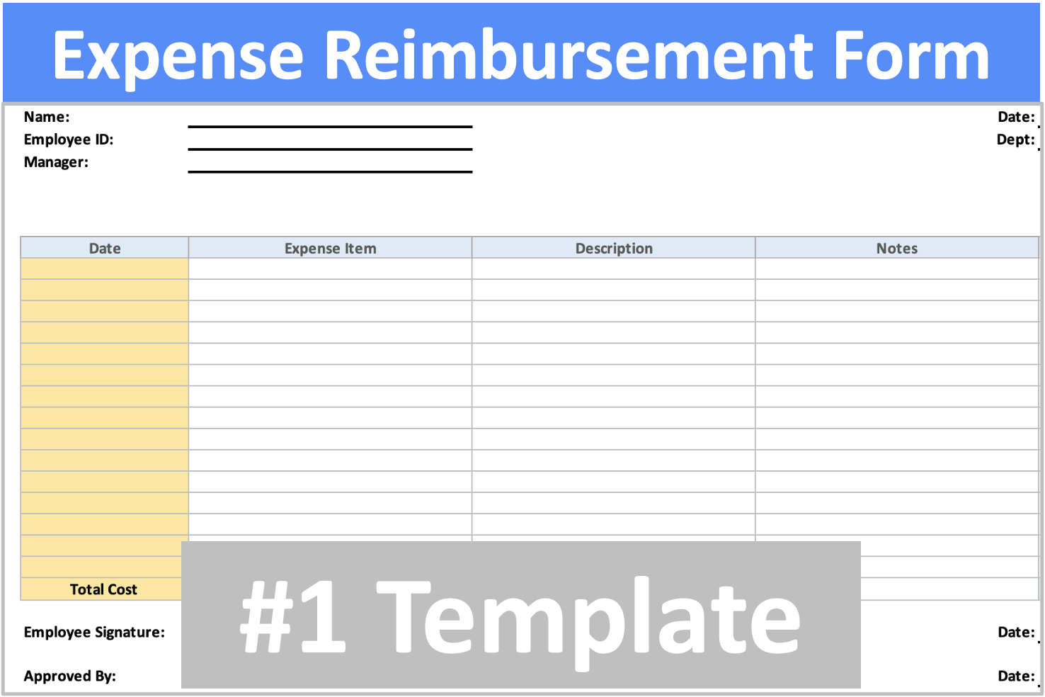 Expense Reimbursement Form Human Resources Software Online Tools