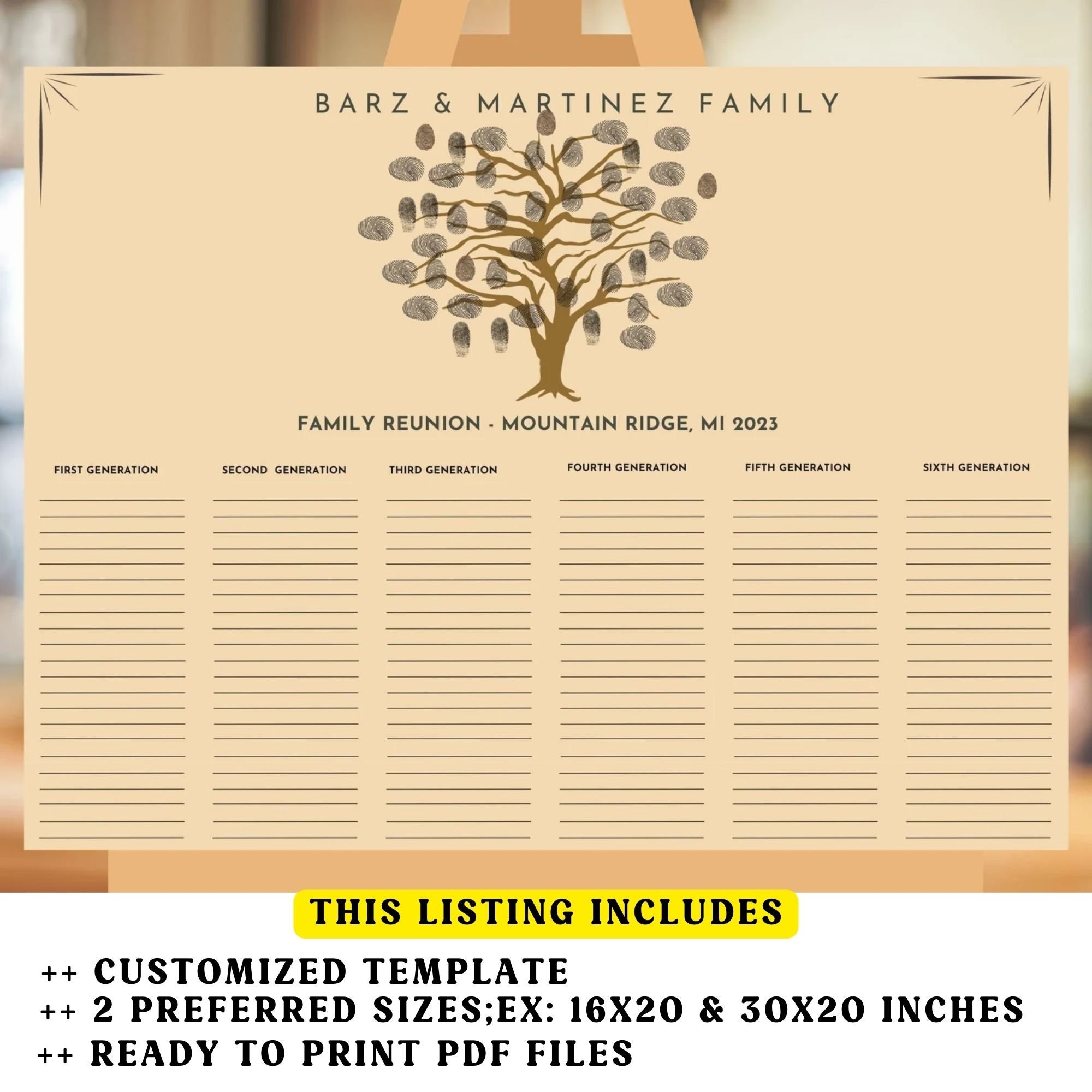 Family Reunion Registration Form Etsy