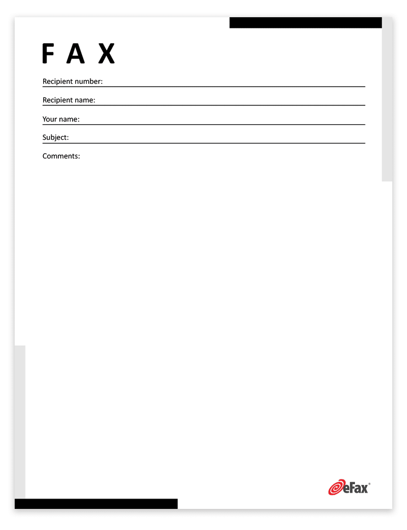 Fax Cover Sheet Free Printable Fax Templates EFax
