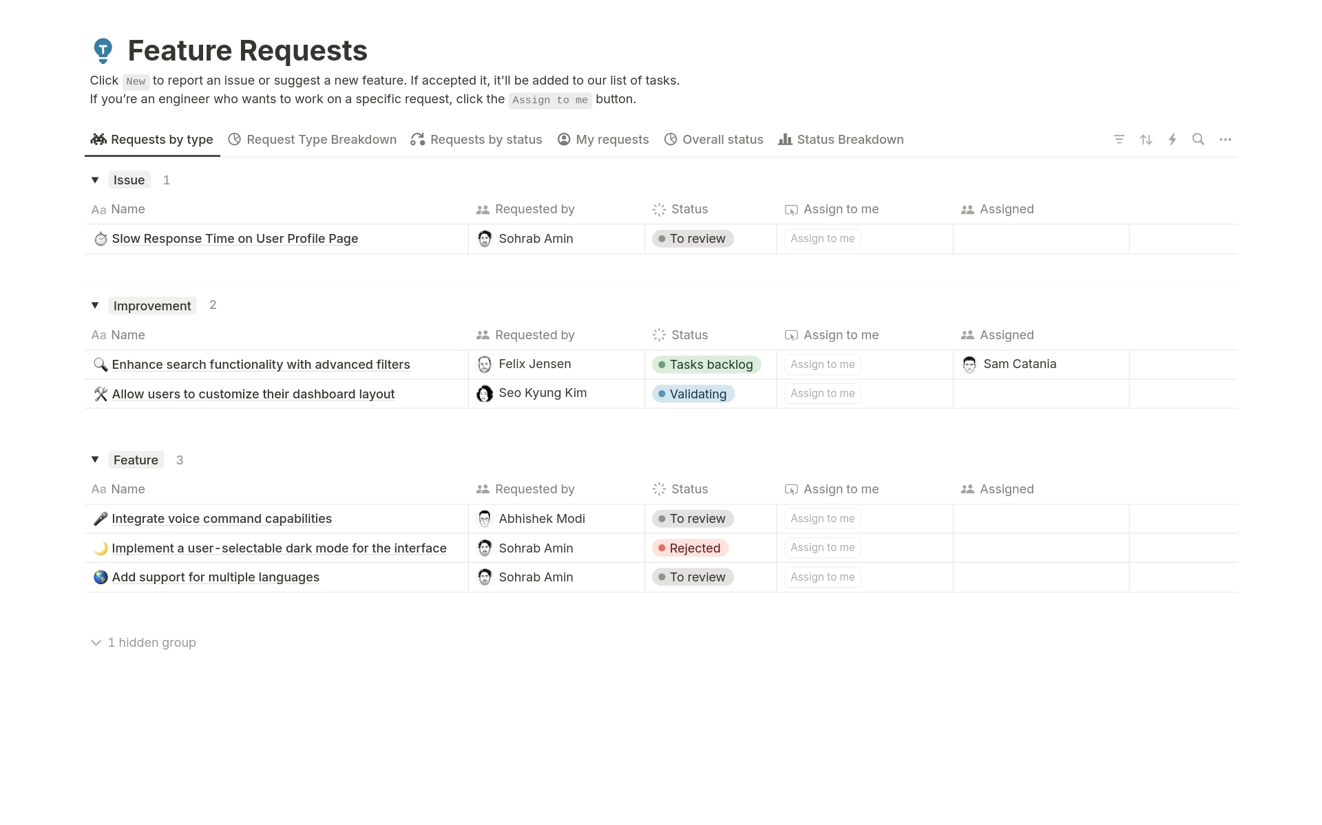 Feature Requests 2025 Template Notion Marketplace