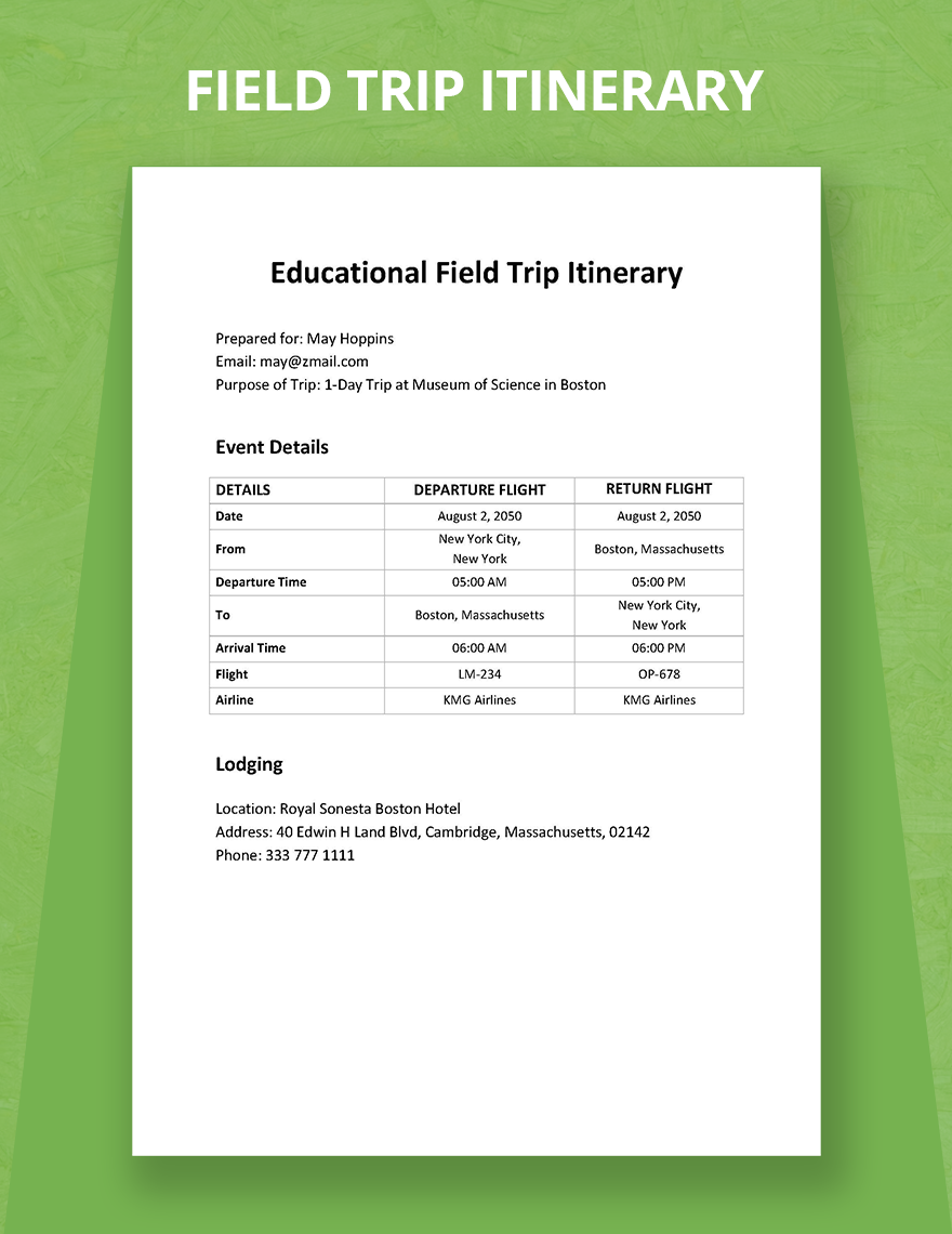 Field Trip Form Template Word