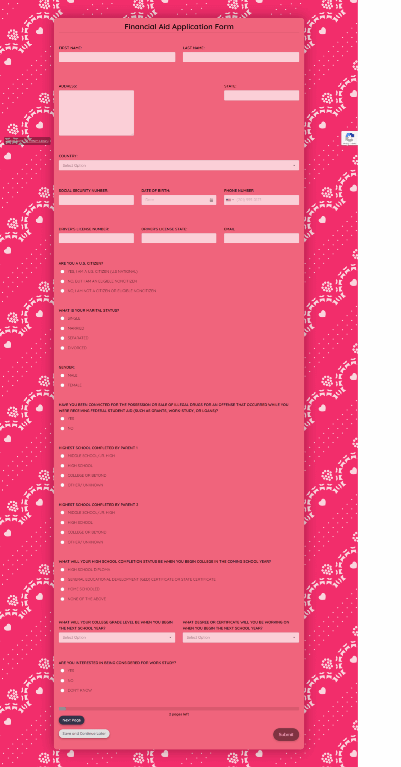 Financial Aid Application Form Template Formplus