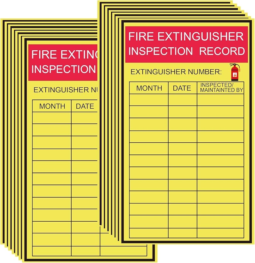 Fire Extinguisher Hot Sale Weekly Check Sheet