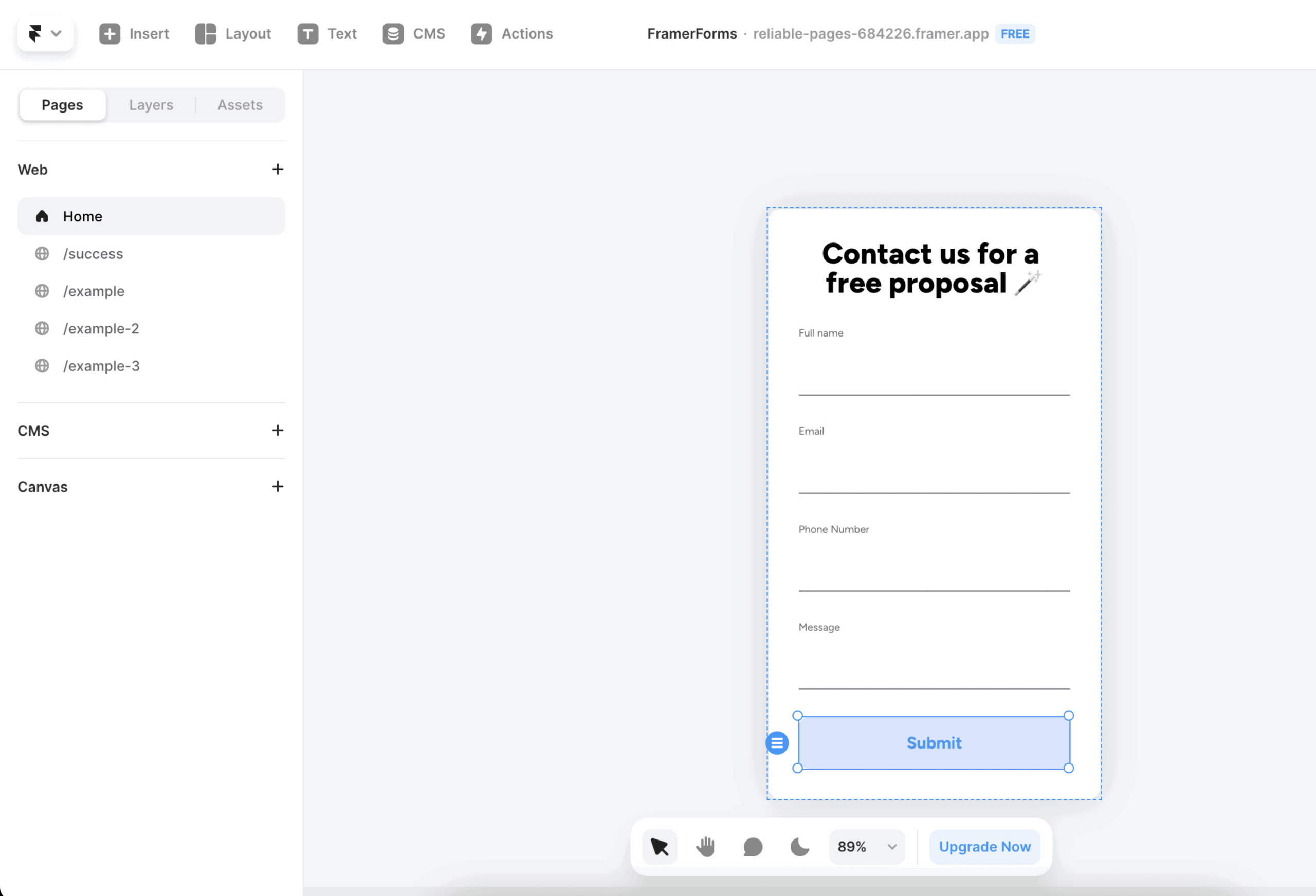 FramerForms Custom Forms In Framer