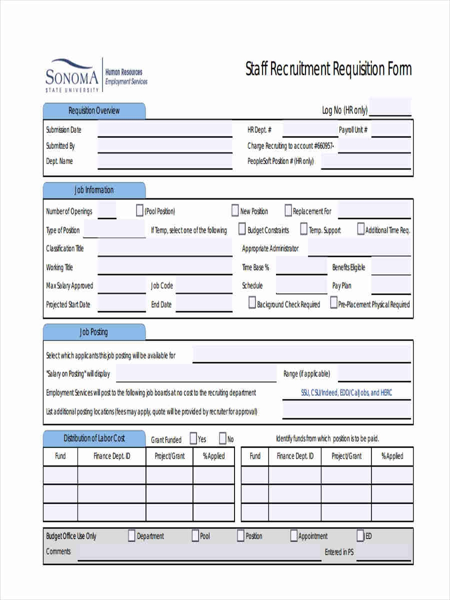 FREE 10 Recruitment Requisition Form Samples PDF MS Word 