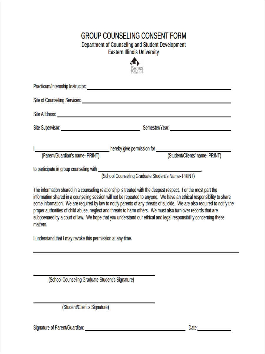 FREE 12 Counseling Consent Form Samples PDF MS Word Google Docs