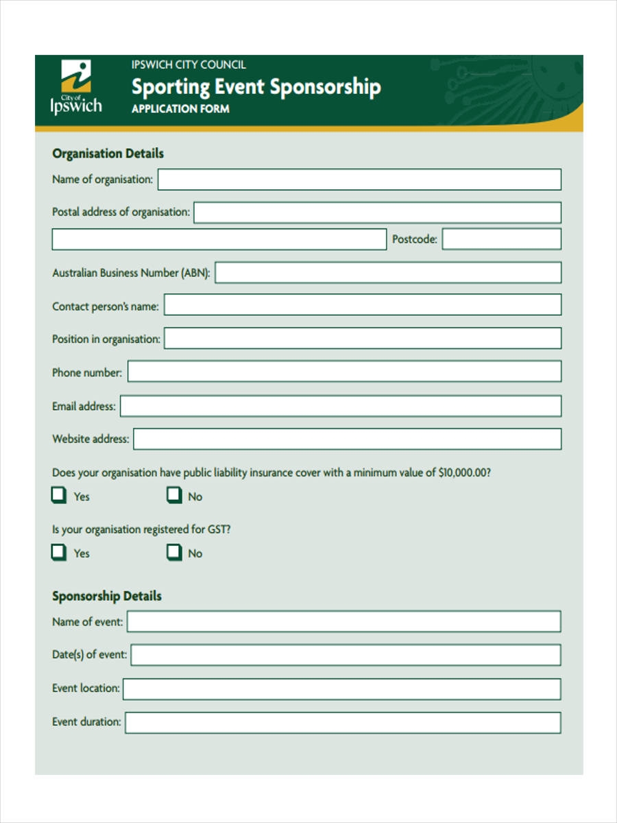 FREE 7 Event Sponsorship Forms In MS Word PDF Pages