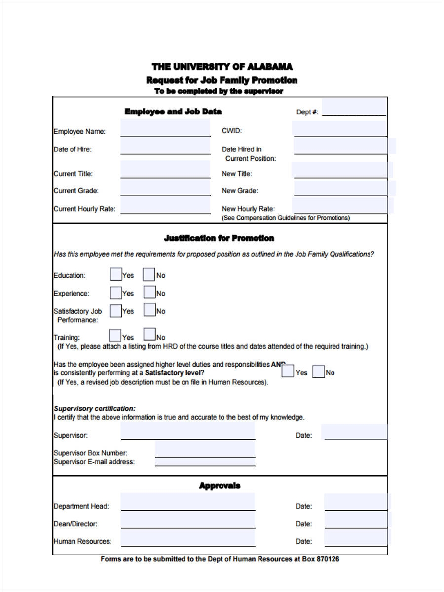 FREE 8 Promotion Request Forms In PDF Ms Word