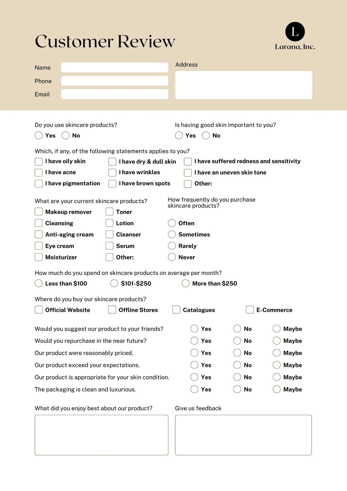 Free And Customizable Survey Templates