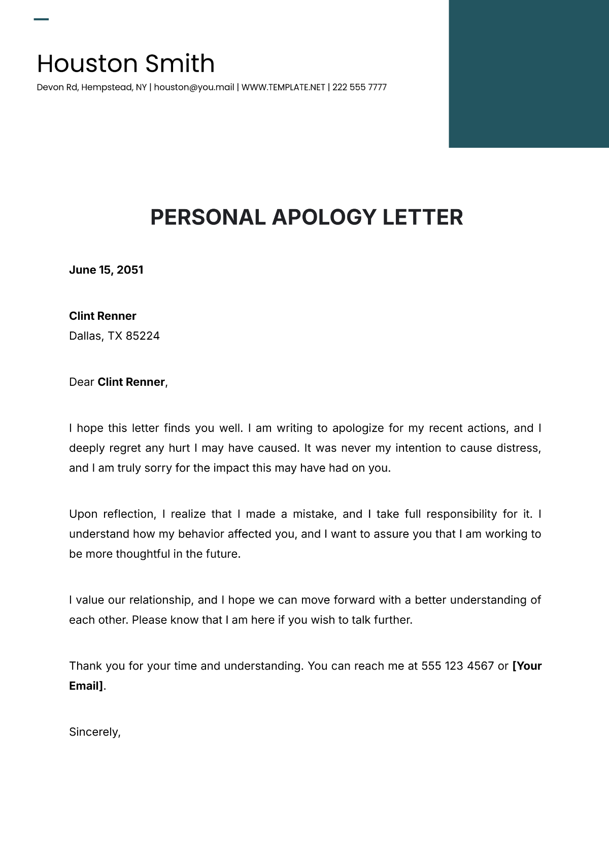 Free Apology Letter Templates Editable And Printable