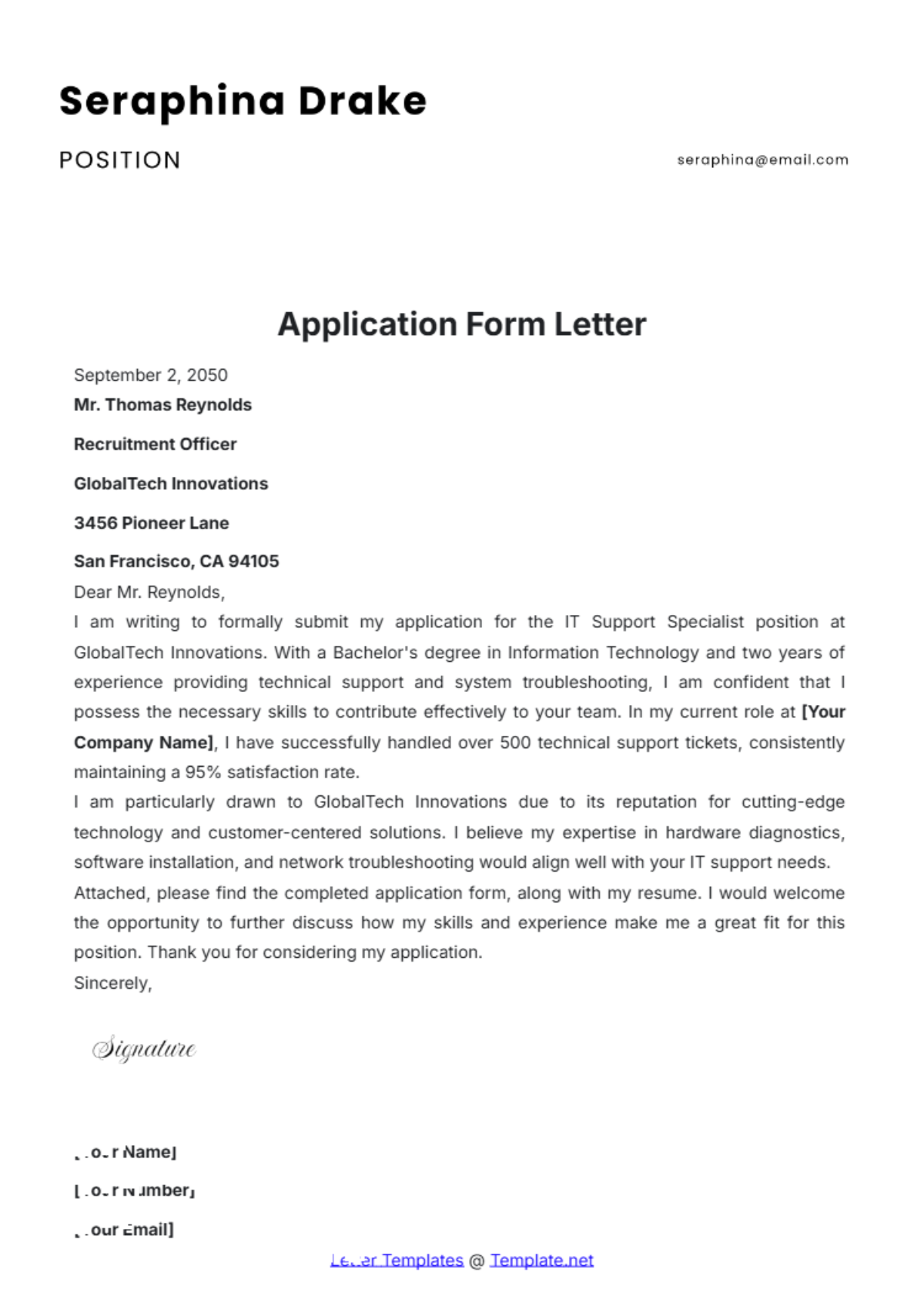 Form Letter Template