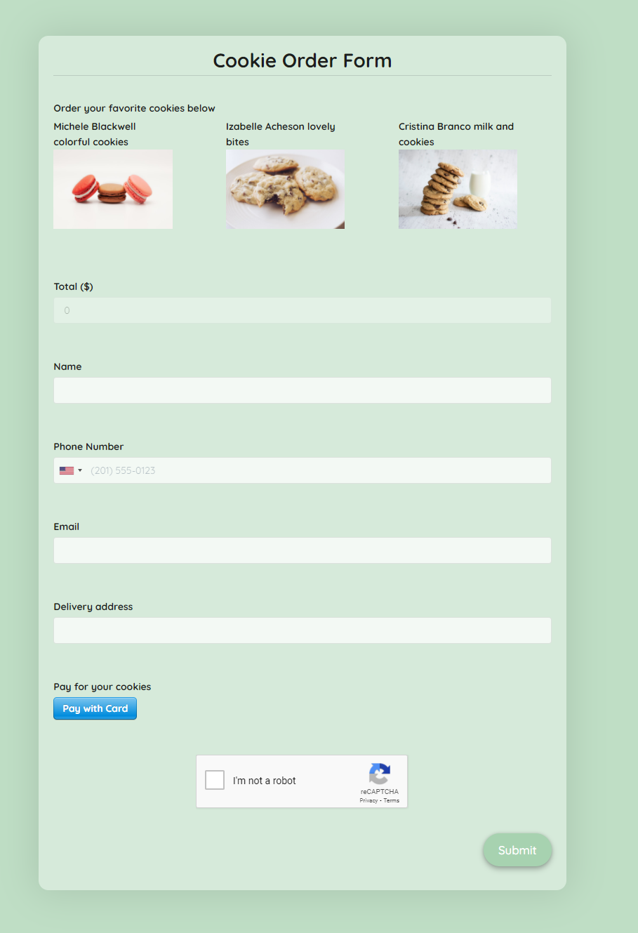 Cookie Order Form Template Free