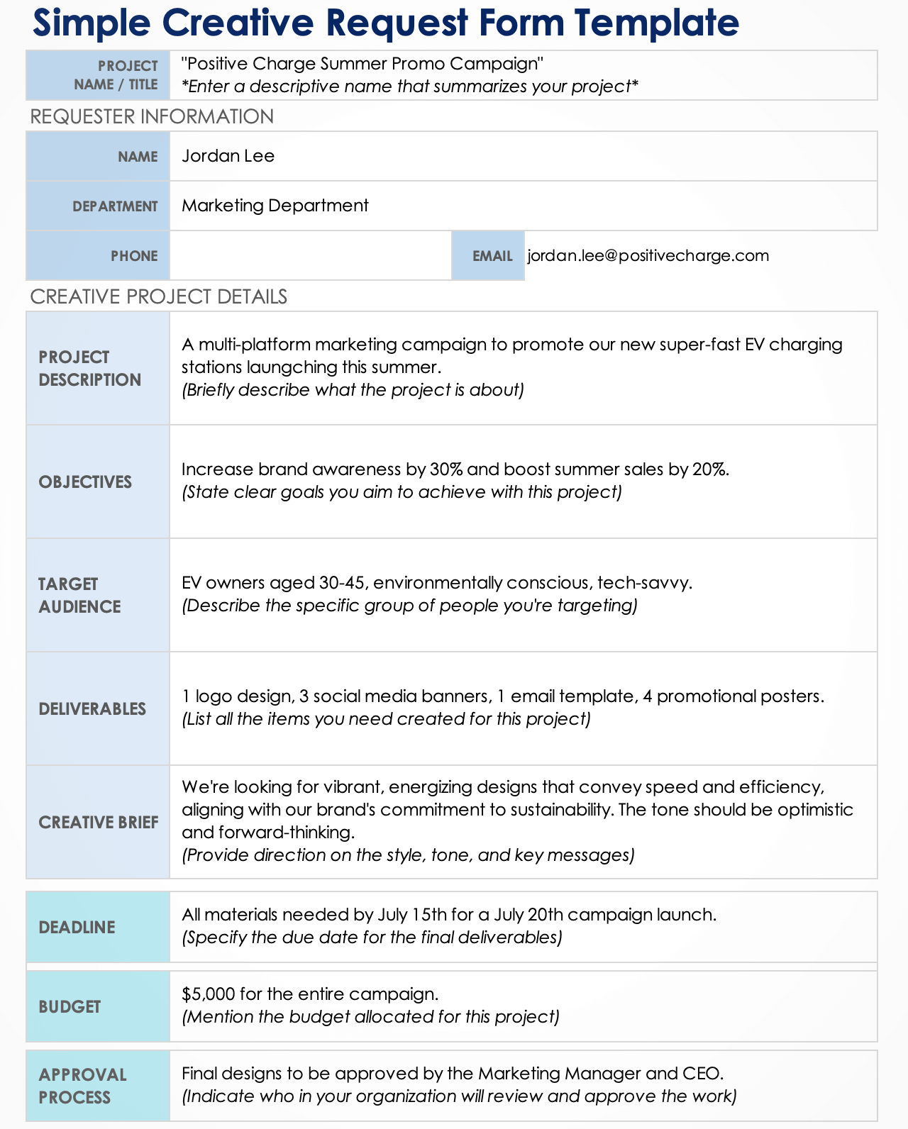 Feature Request Form Template