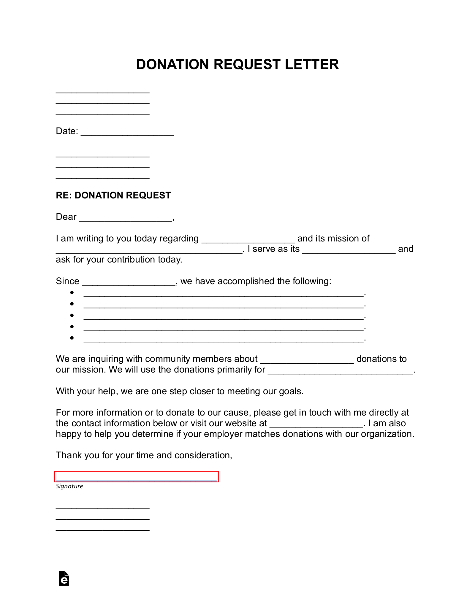 free donation request letter pdf word eforms