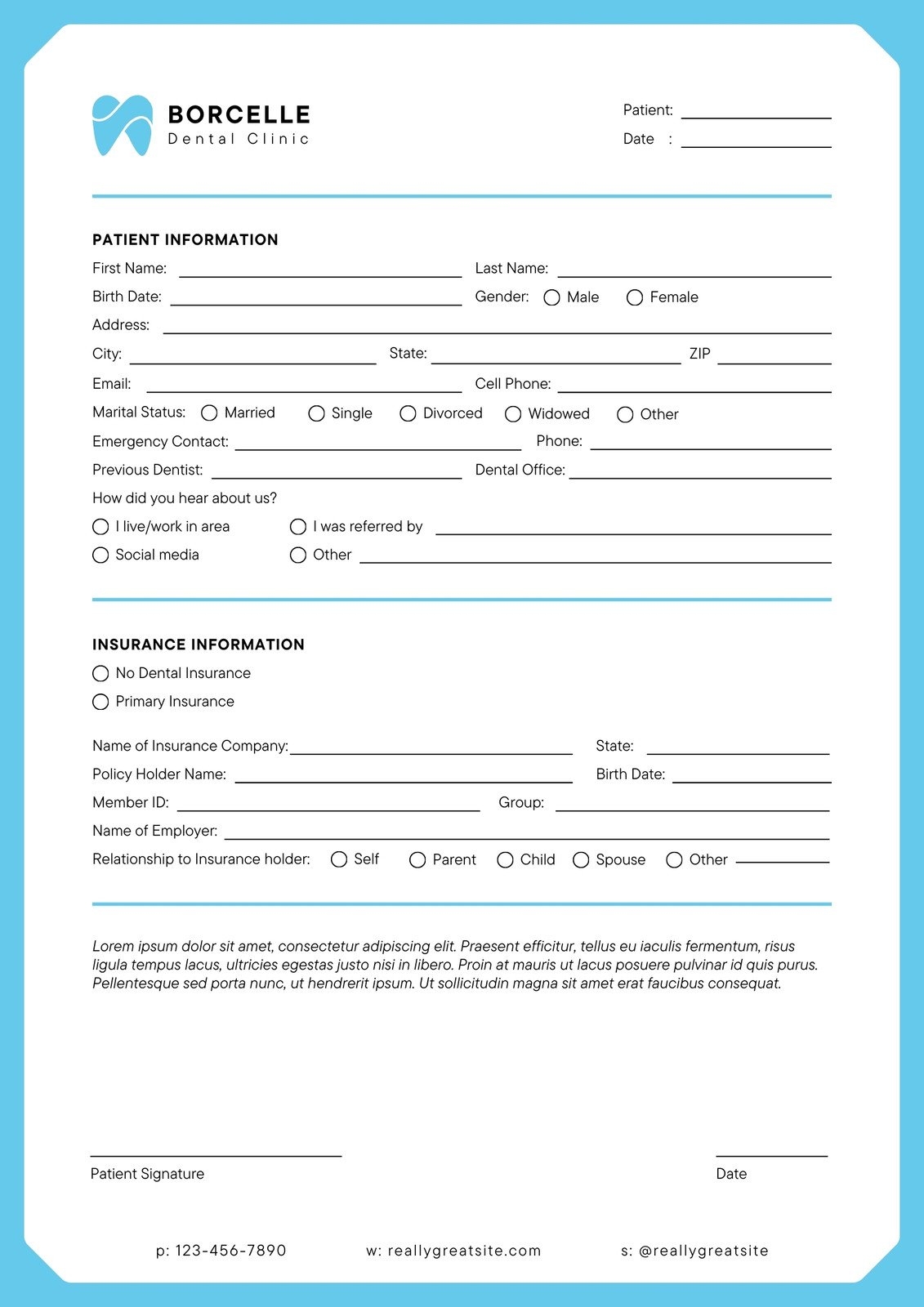 Info Form Template