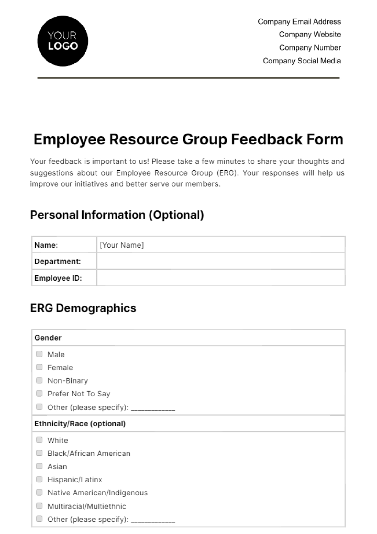 Free Forms HR Templates To Edit Online