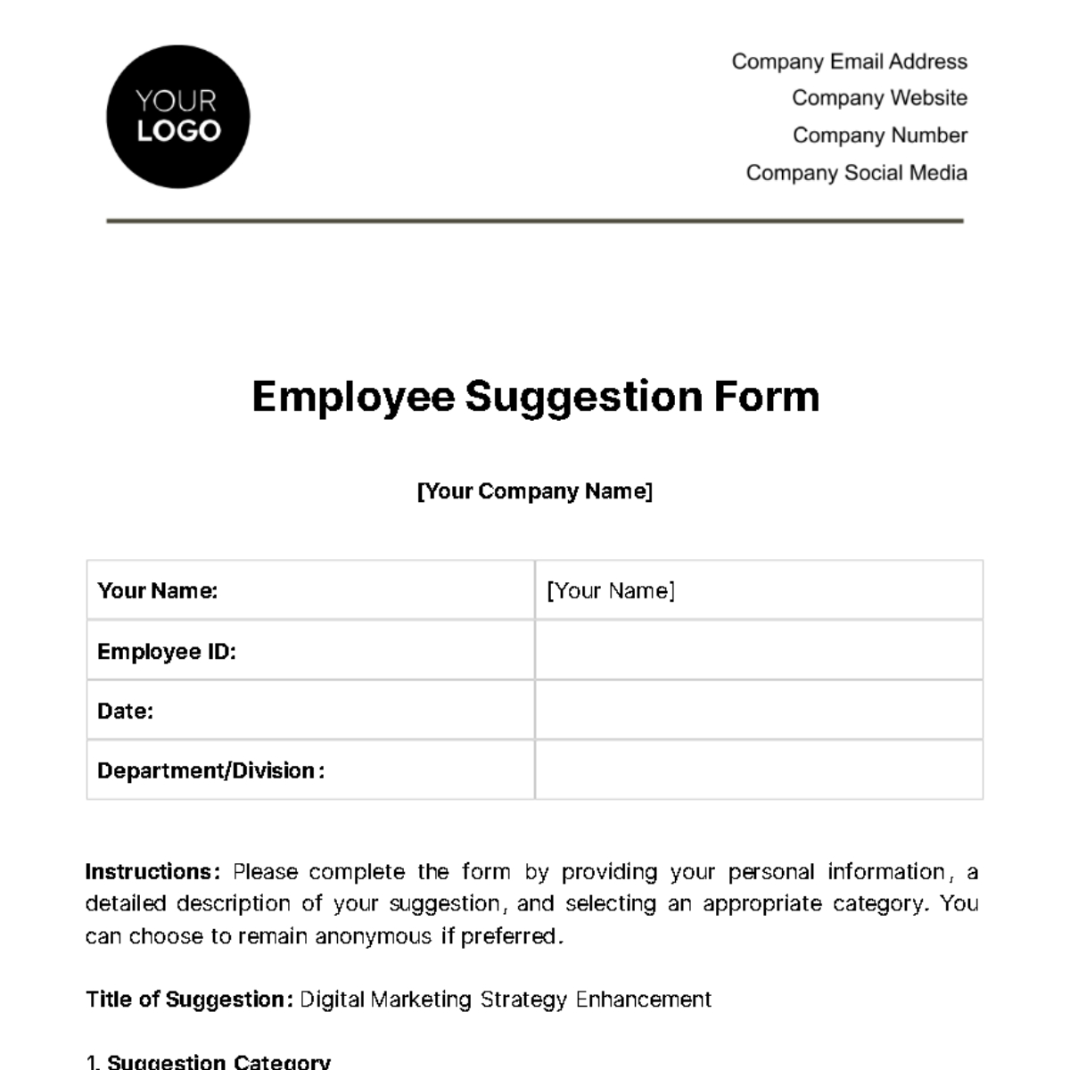 Free Forms HR Templates To Edit Online