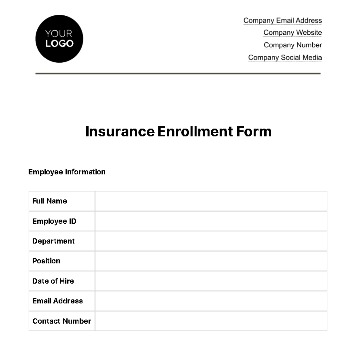 Free Forms HR Templates To Edit Online