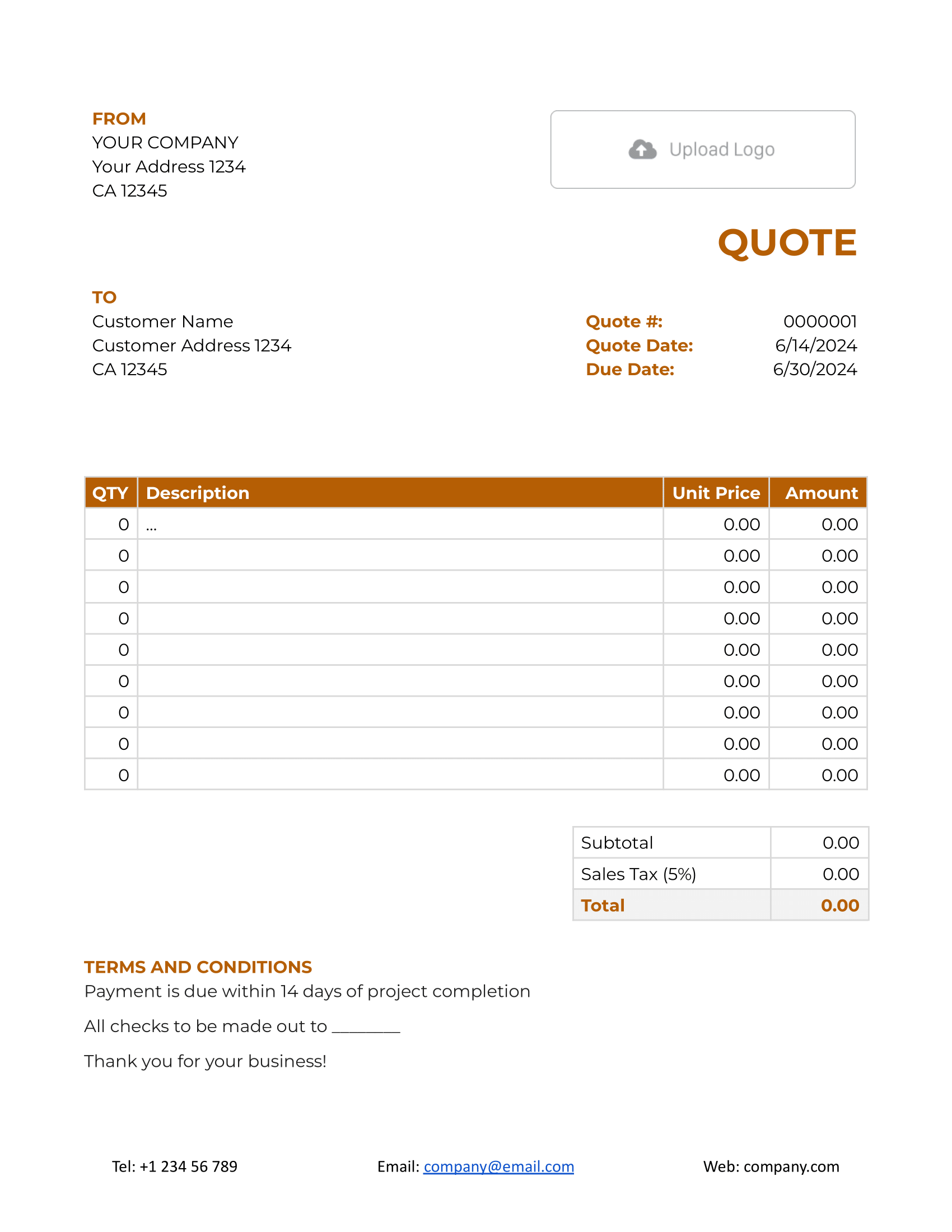 Free Google Docs Quote Template Docelf
