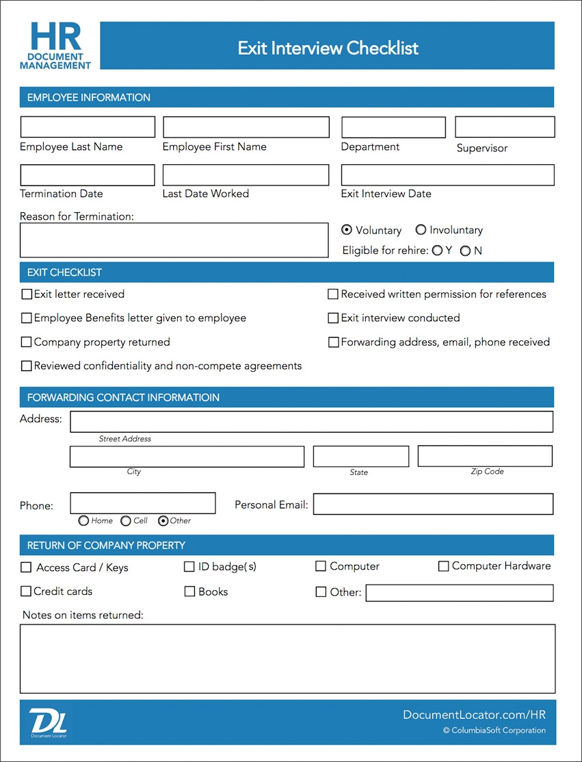 Free Human Resources HR Forms Templates