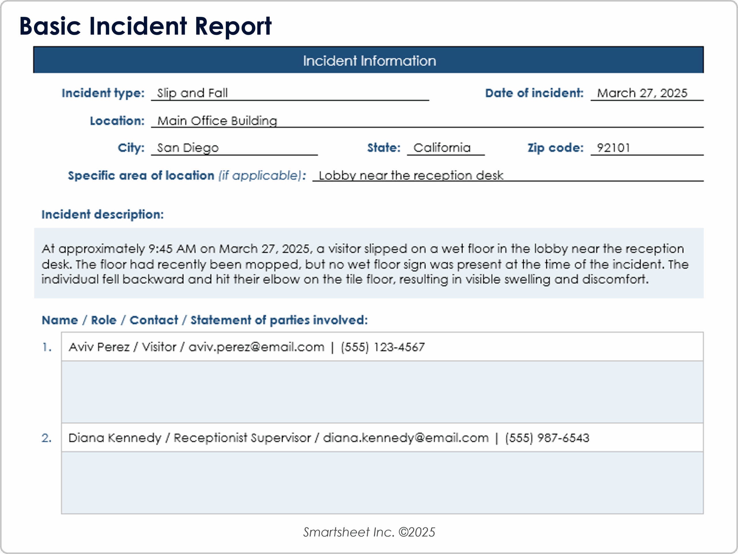Free Incident Report Templates All Formats All Types