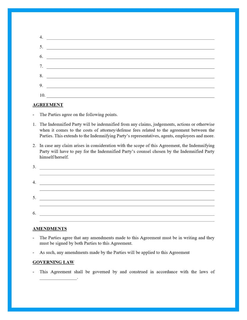 Indemnity Form Template Word
