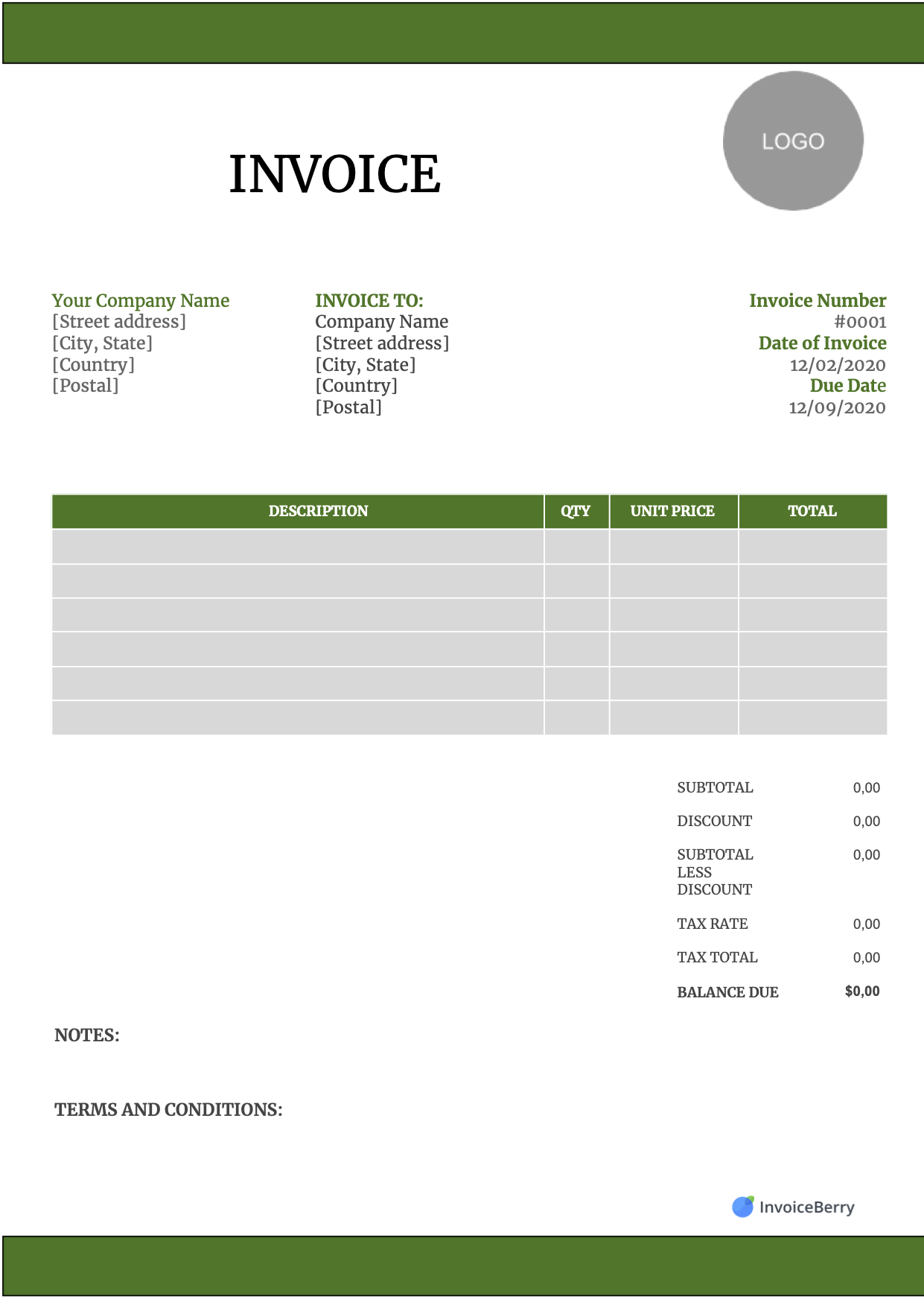 Invoice Form Template