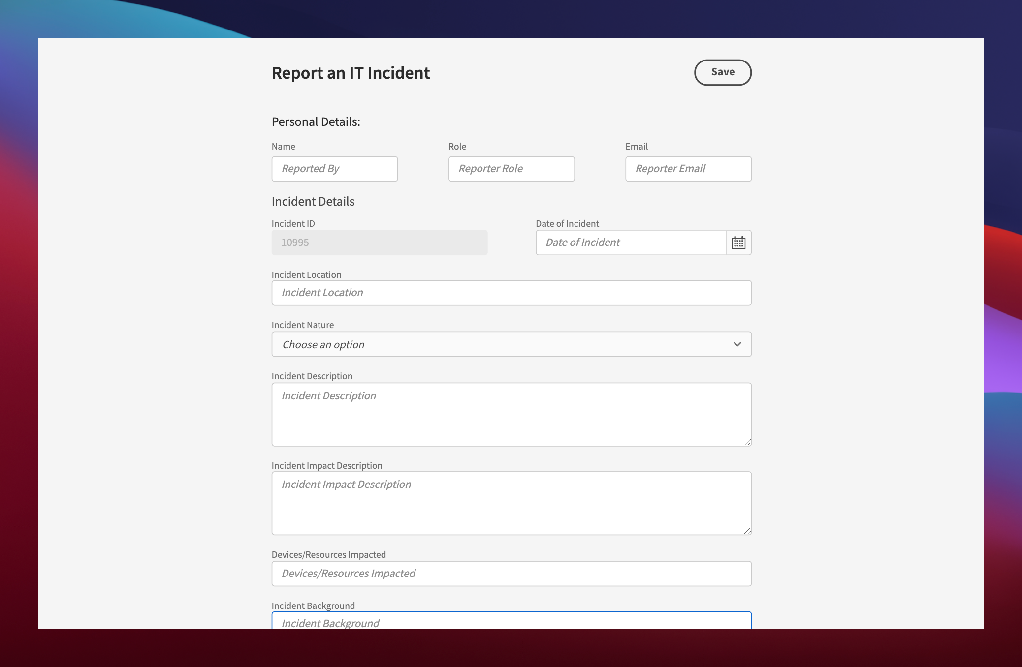 Free IT Incident Report Template