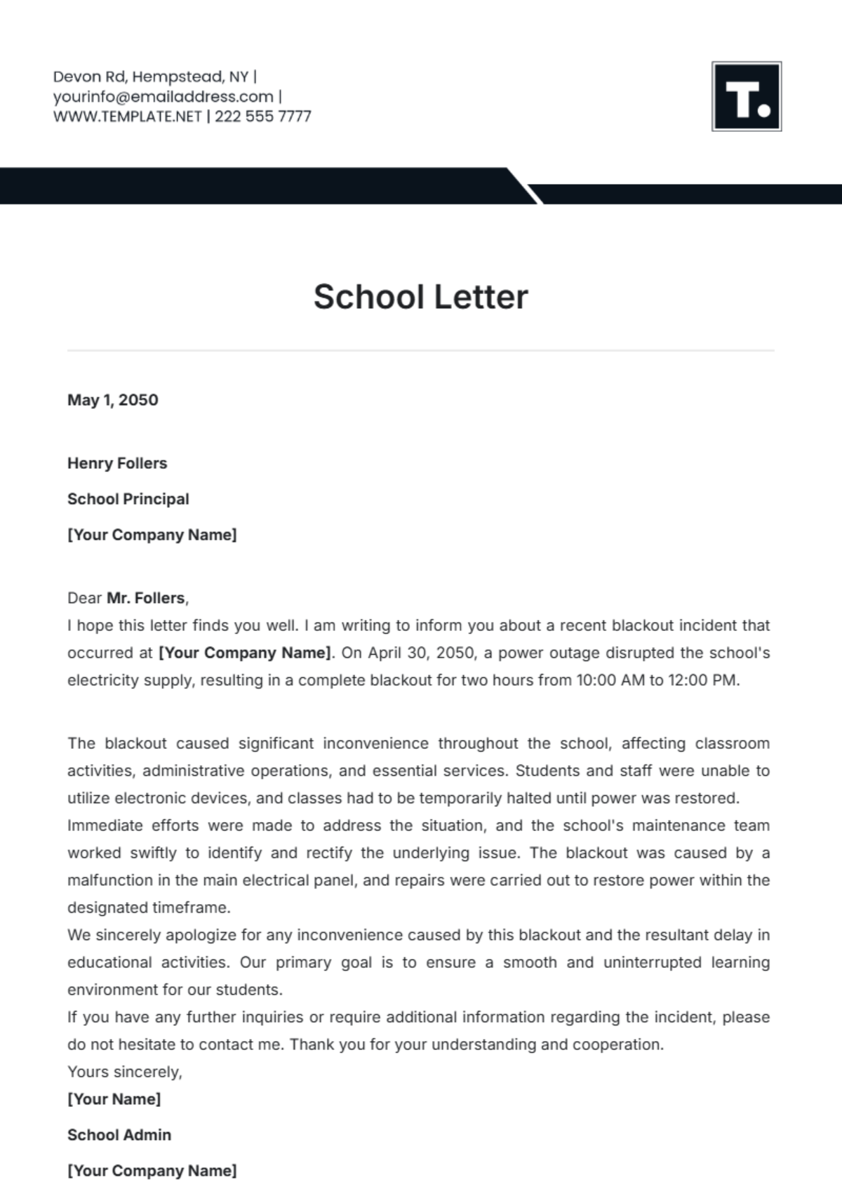 Free Letter Templates Editable And Printable