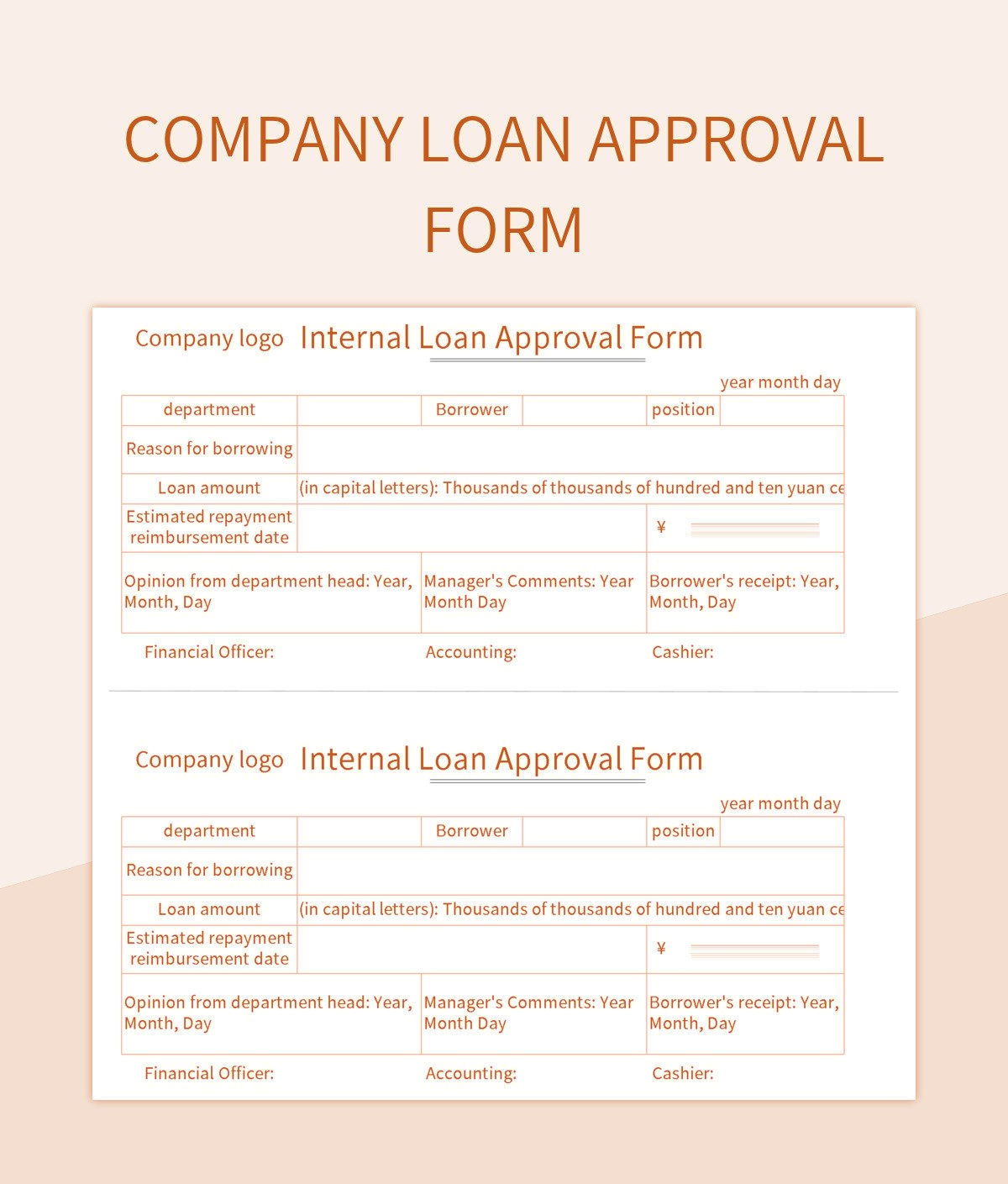 Company Loan Form Template