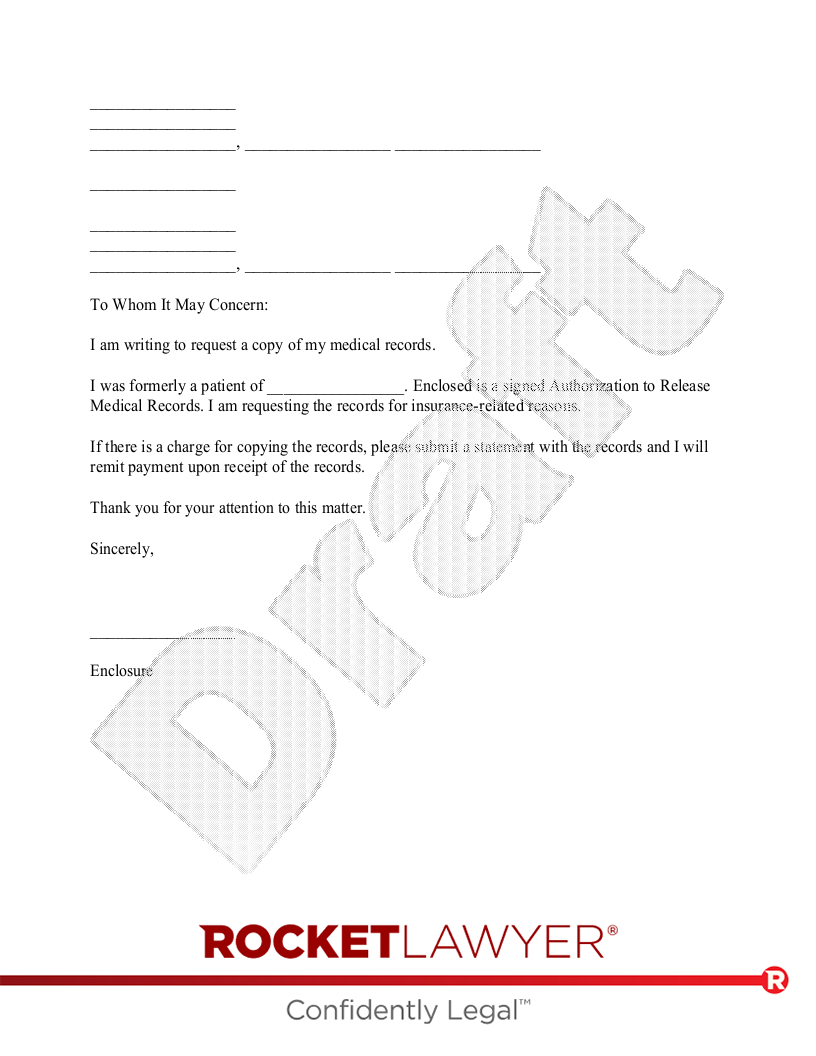 Free Medical Records Request Template U0026 FAQs Rocket Lawyer