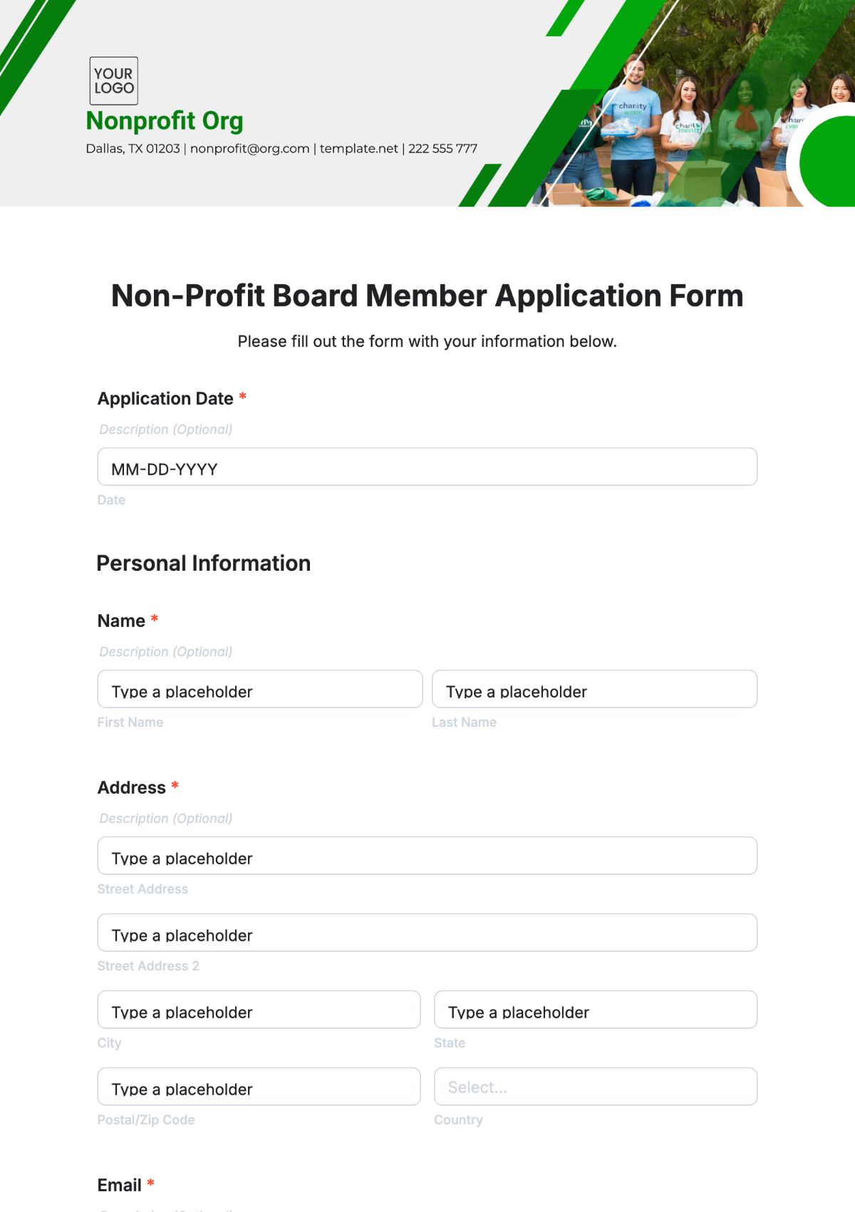 Free Non Profit Templates To Edit Online
