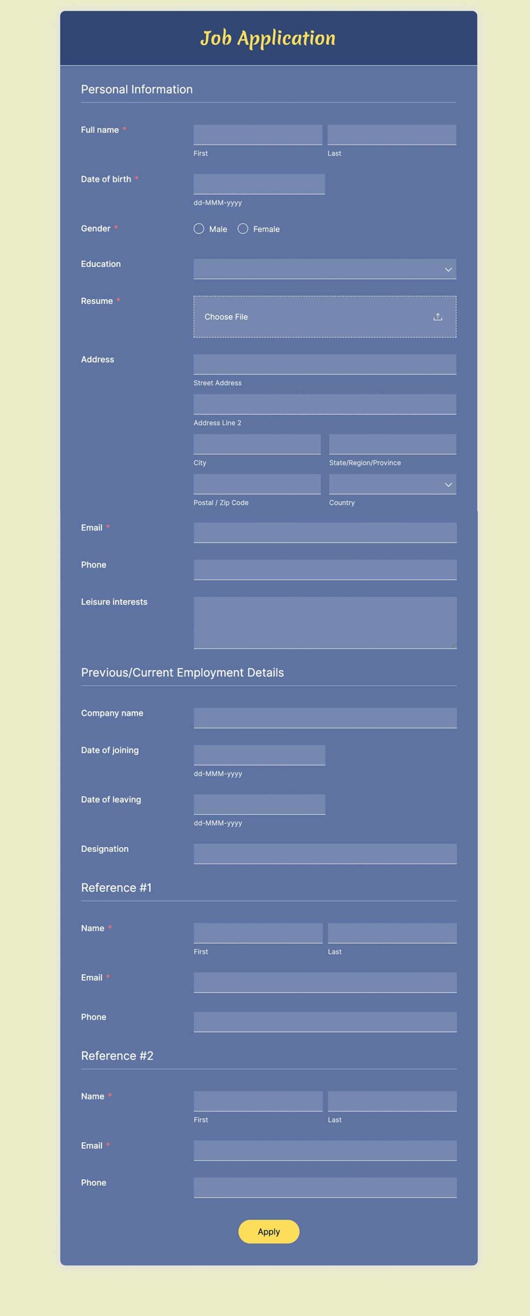 Template Forms