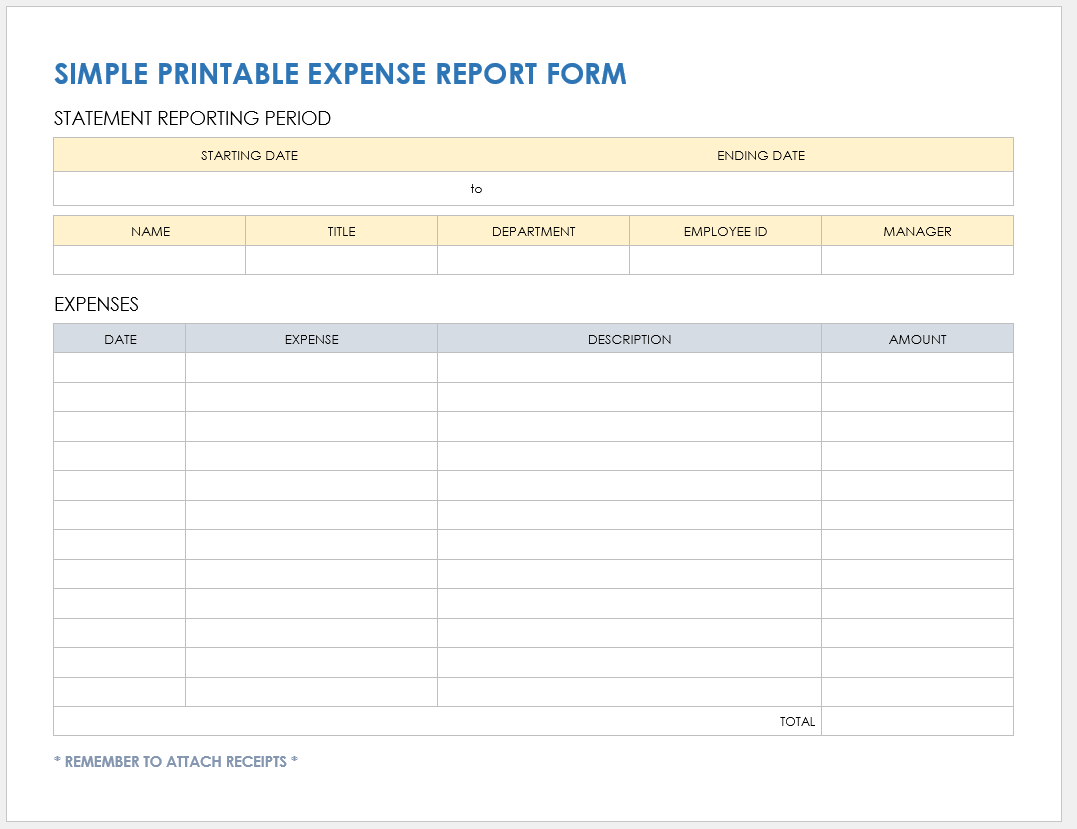 Free Reimbursement Form Template