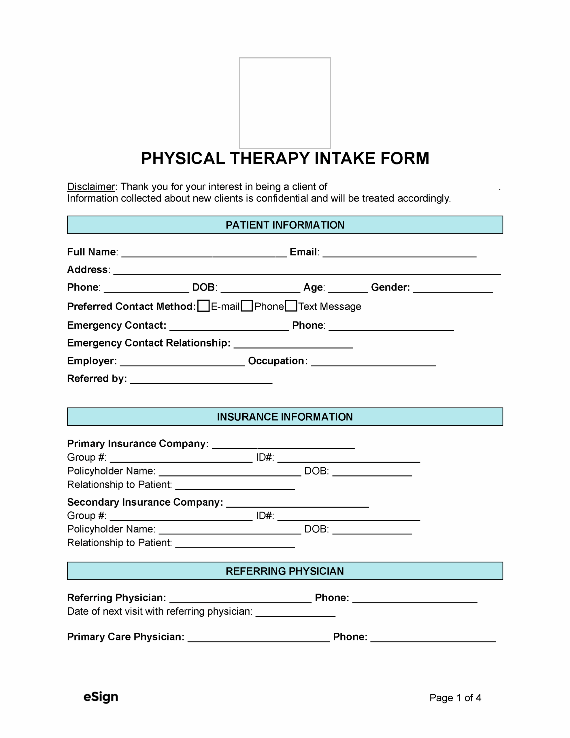 Therapy Intake Form Template