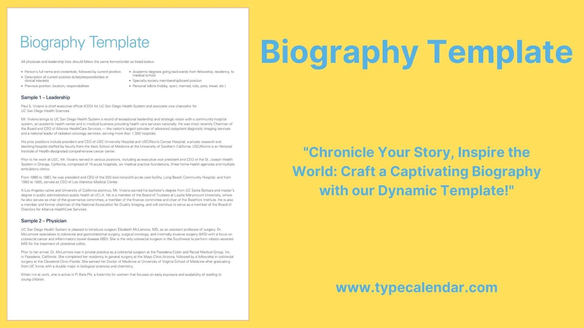 Biography Form Template