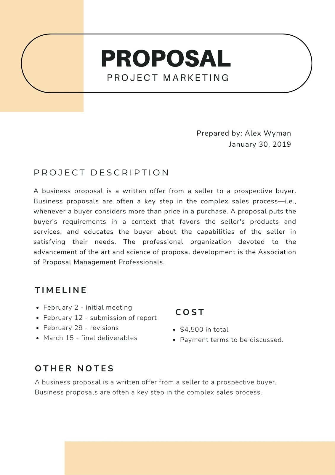 Free Printable Editable Proposal Templates For Work Or School 