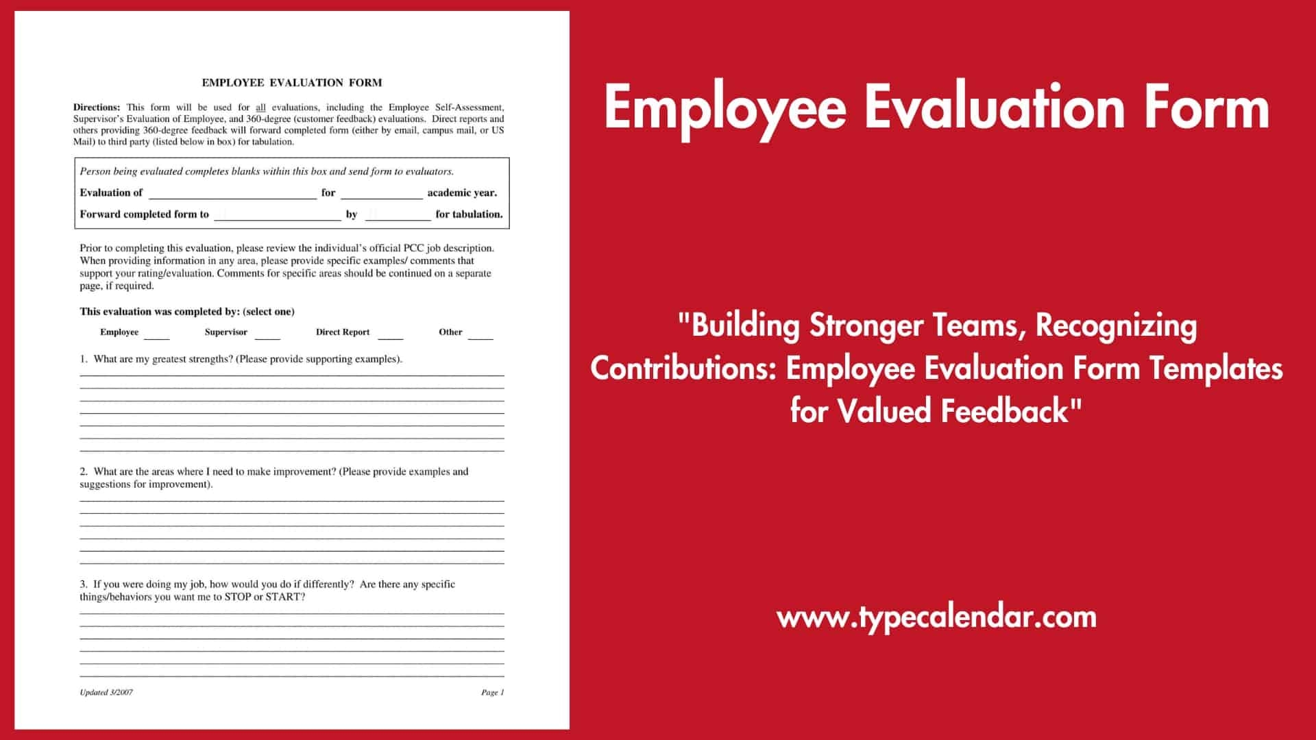 Printable Employee Performance Review Template