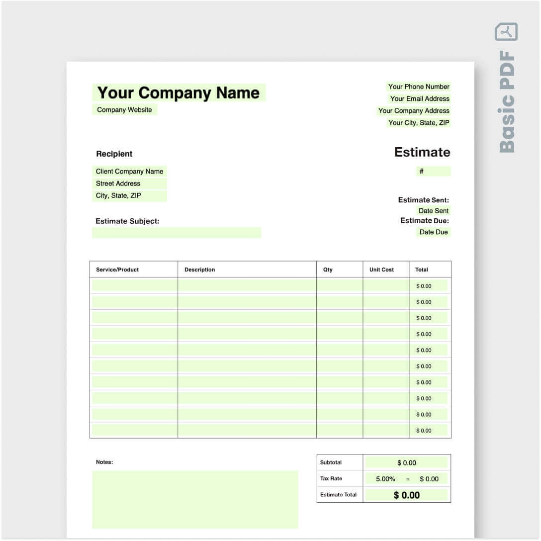 Free Remodeling Estimate Template Download U0026 Customize Jobber