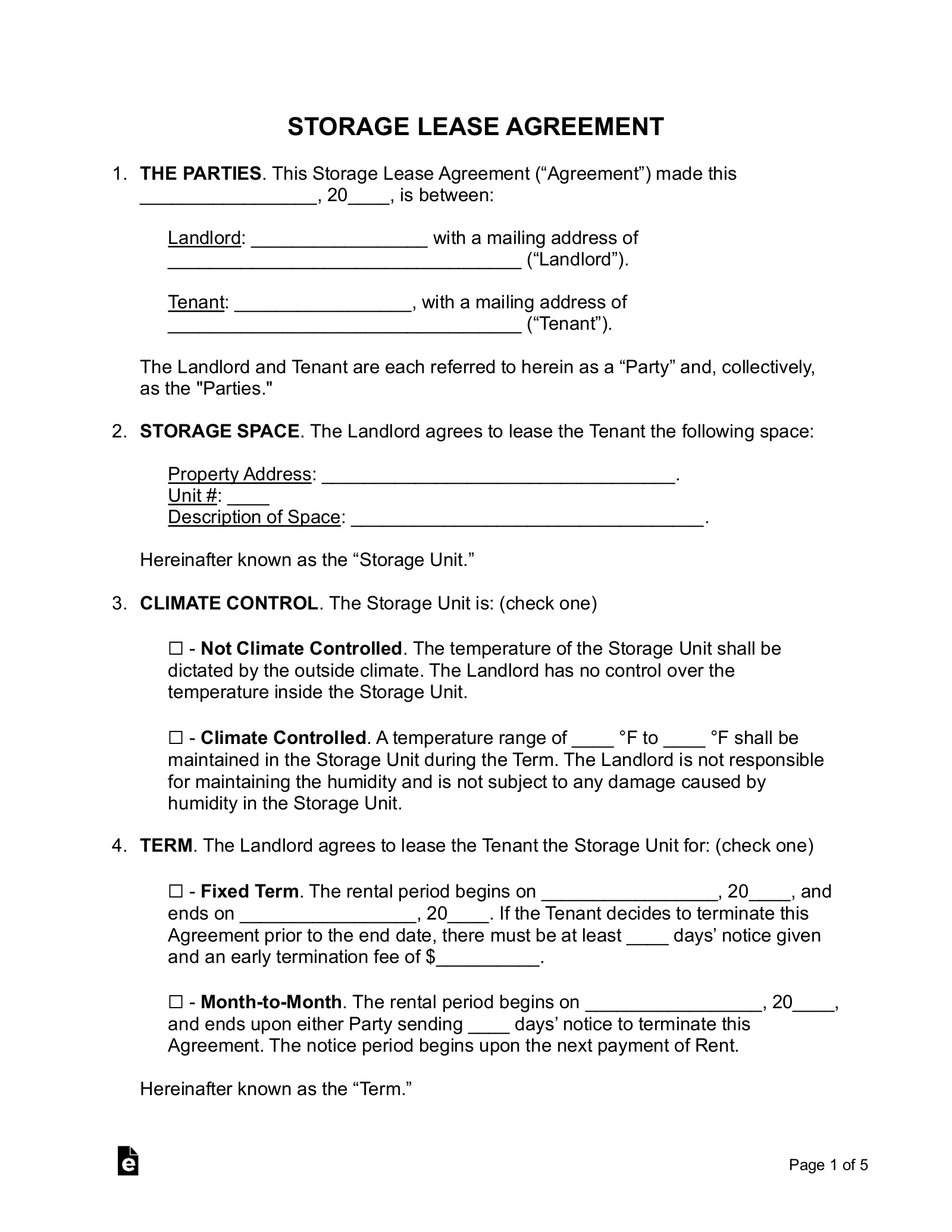Lease Form Template