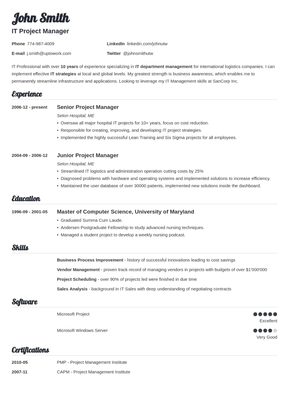 Free Resume Templates For Every Career 2025 