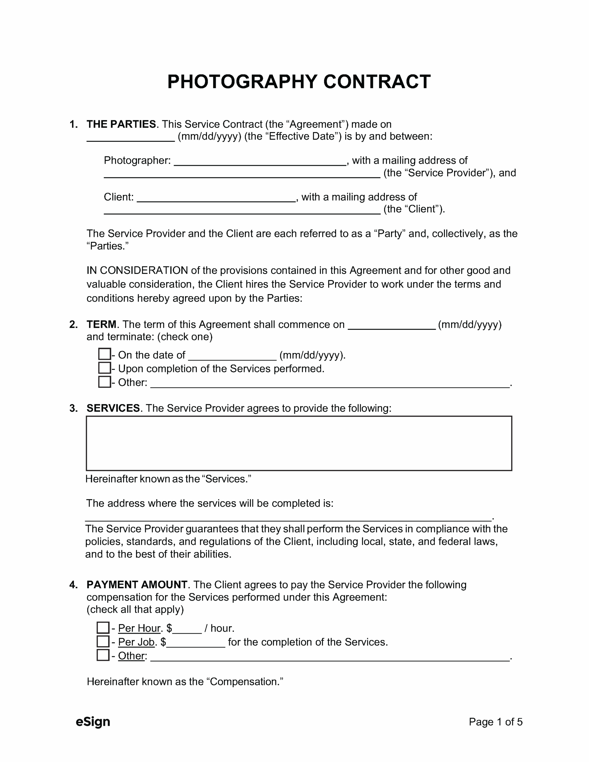 Free Service Contract Templates 20 PDF Word