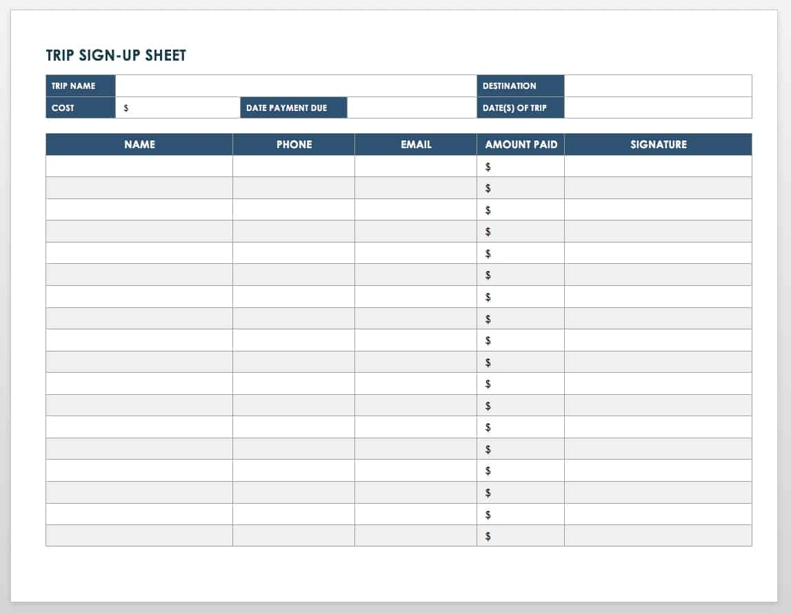 Free Sign in And Sign up Sheet Templates Smartsheet