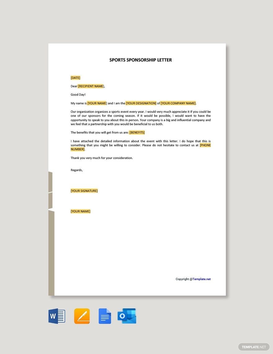 Free Sponsorship Letter Templates Editable And Printable