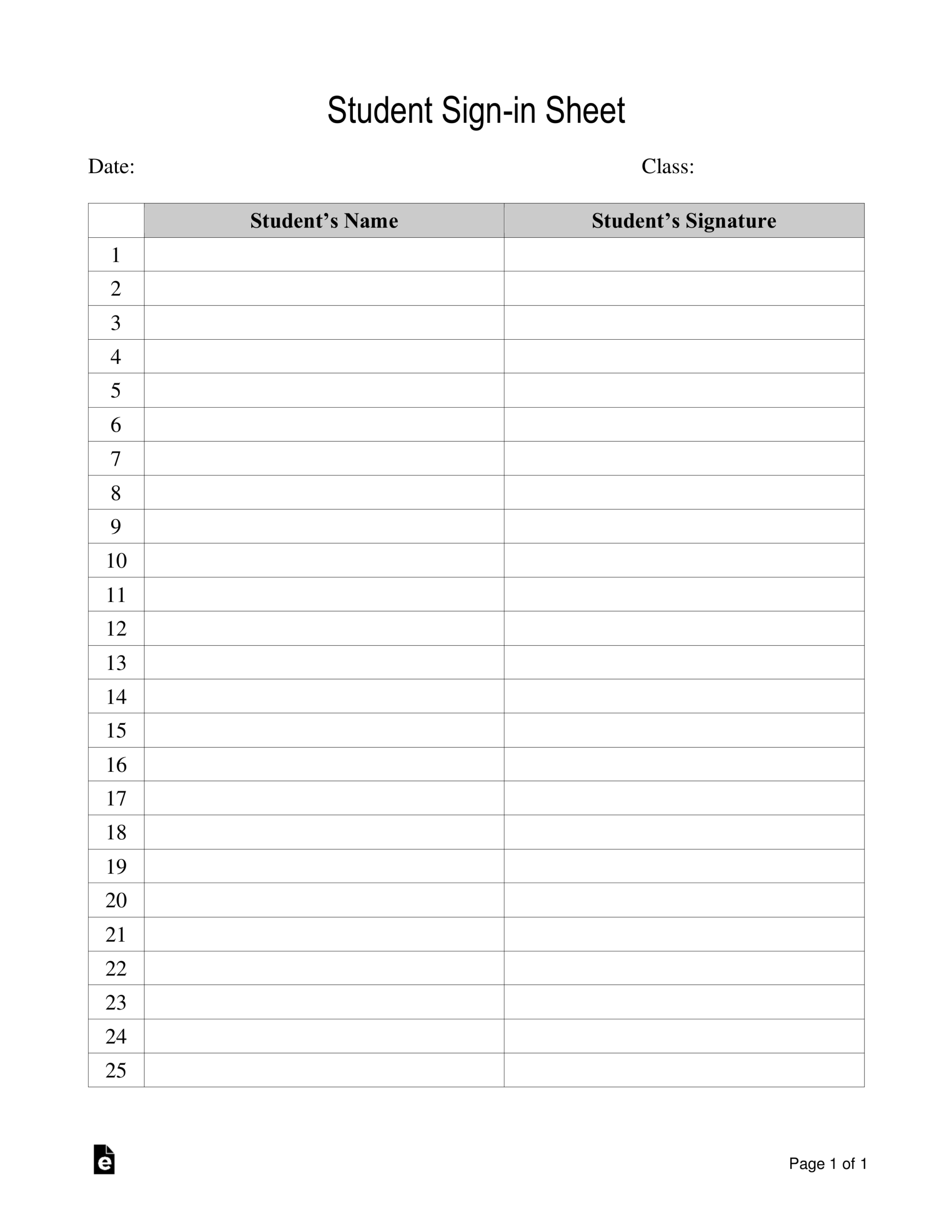Sign In Form Template