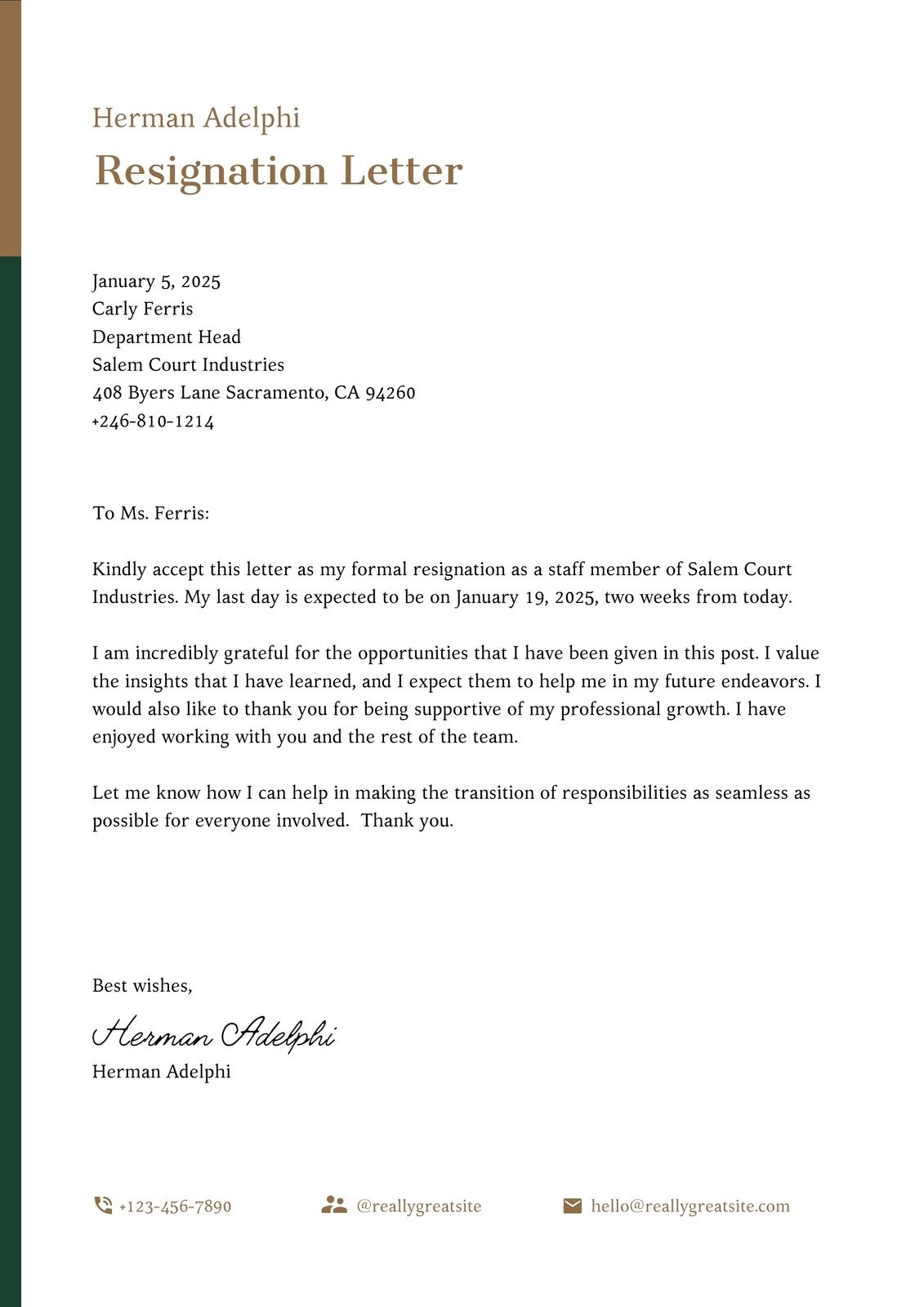 Free To Edit And Print Resignation Letter Templates Canva