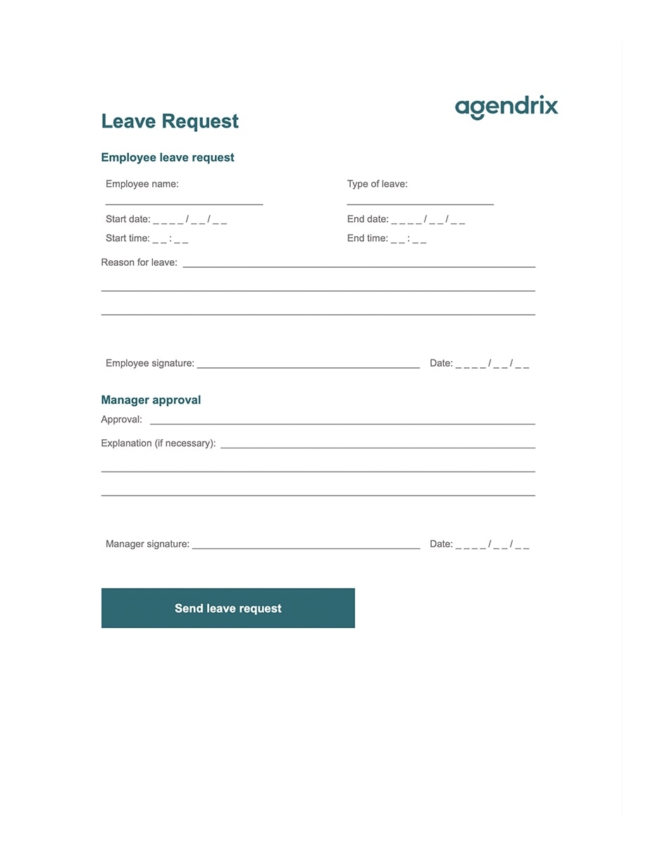 Leave Request Form Template