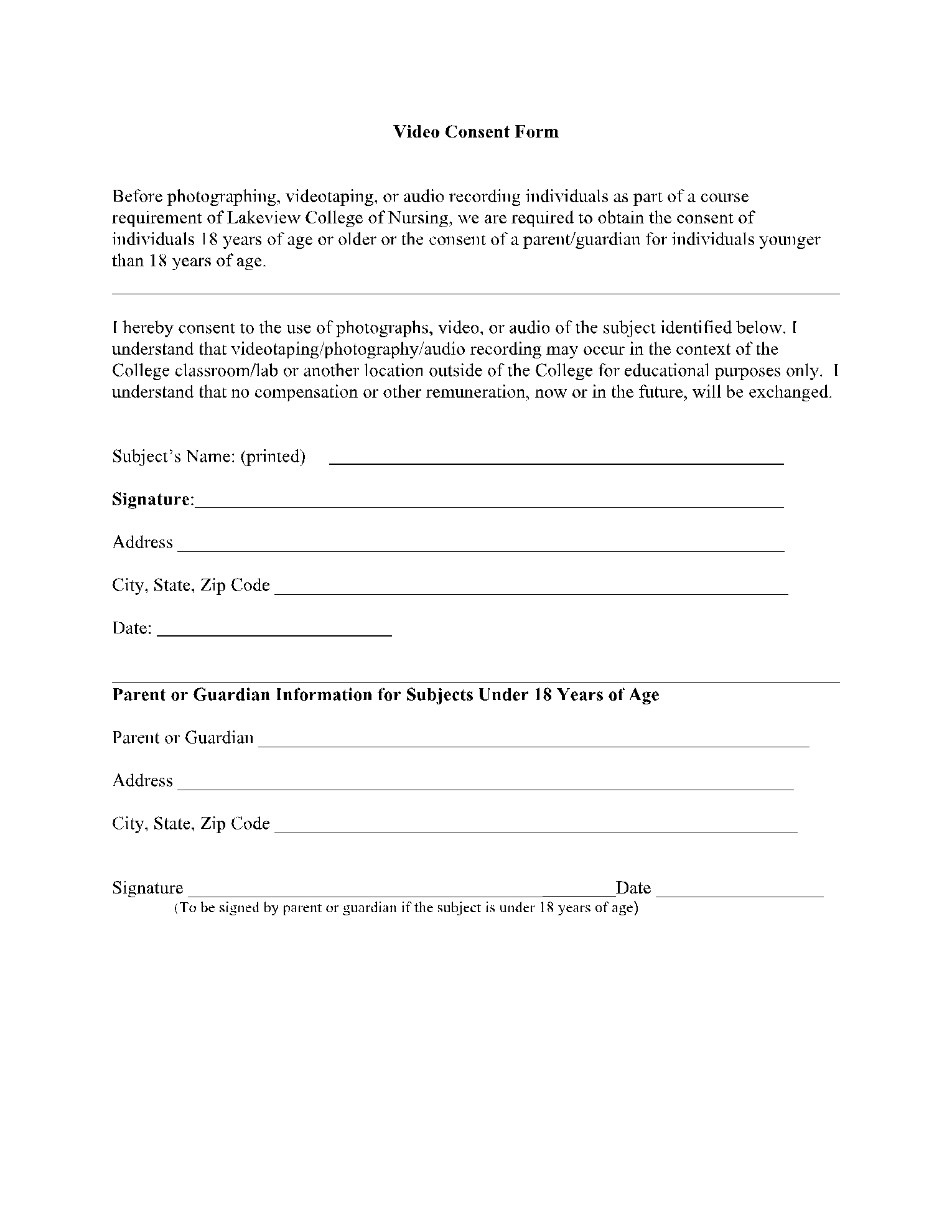Free Video Consent Form Template In 2021 CocoSign