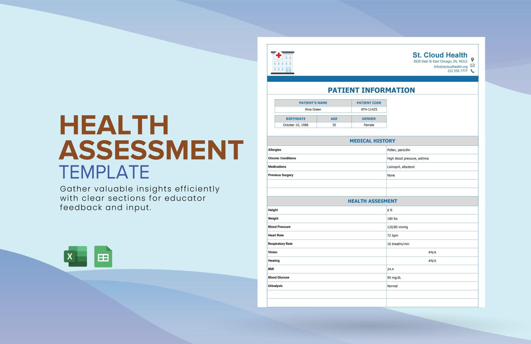 Physical Assessment Form Template